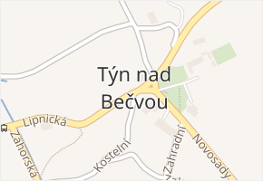 Týn nad Bečvou v obci Týn nad Bečvou - mapa části obce