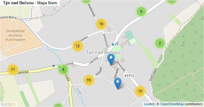 Týn nad Bečvou - mapa firem