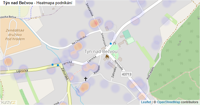 Týn nad Bečvou - mapa podnikání
