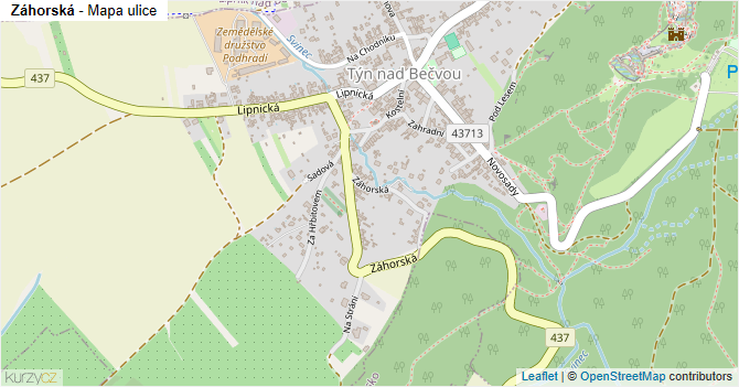 Záhorská - mapa ulice