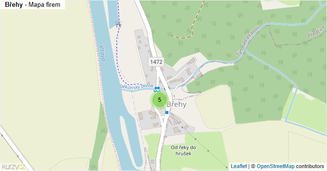 Břehy - mapa firem