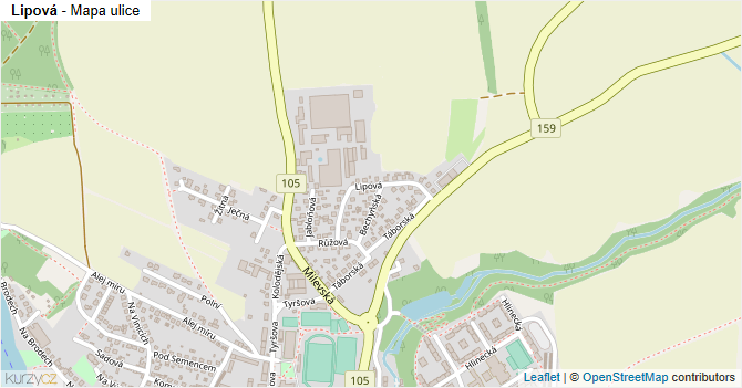 Lipová - mapa ulice