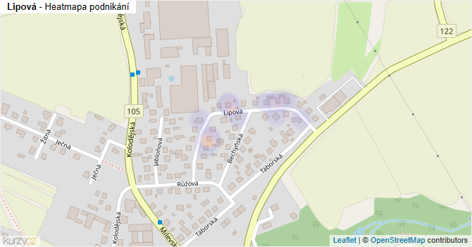 Lipová - mapa podnikání