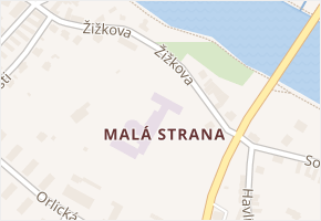 Malá Strana v obci Týn nad Vltavou - mapa části obce