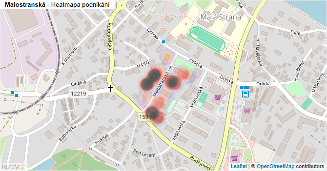 Malostranská - mapa podnikání