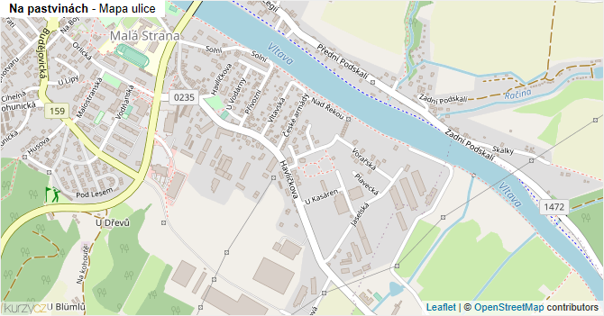 Na pastvinách - mapa ulice