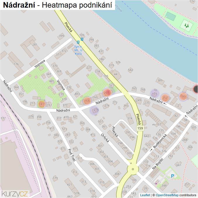 Mapa Nádražní - Firmy v ulici.
