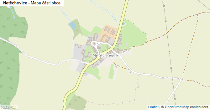 Netěchovice - mapa části obce