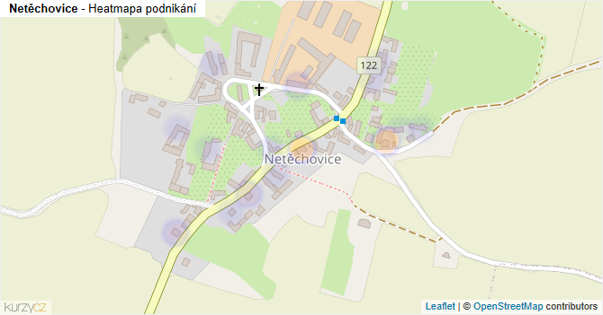 Netěchovice - mapa podnikání