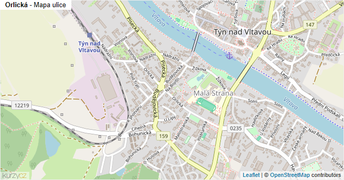 Orlická - mapa ulice
