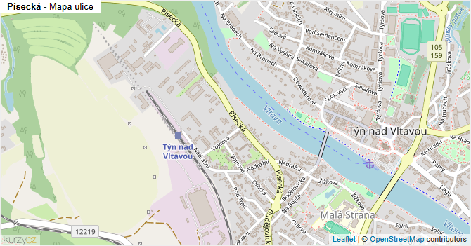 Písecká - mapa ulice