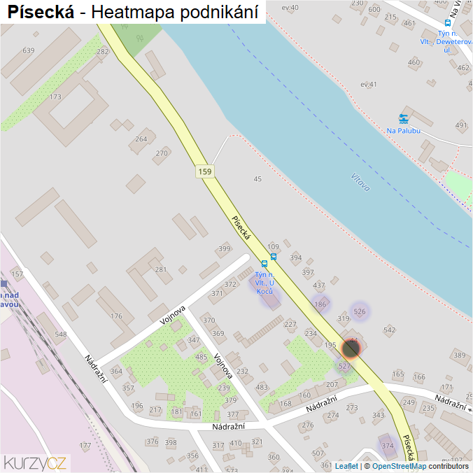 Mapa Písecká - Firmy v ulici.