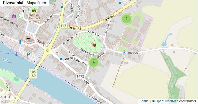 Pivovarská - mapa firem
