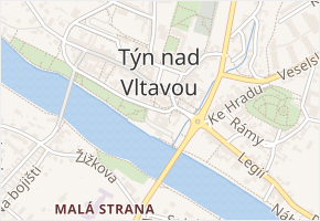 Pod kostelem v obci Týn nad Vltavou - mapa ulice