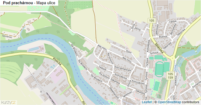 Pod prachárnou - mapa ulice