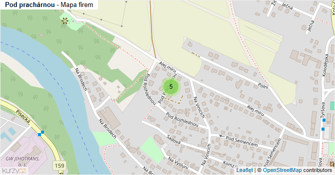 Pod prachárnou - mapa firem