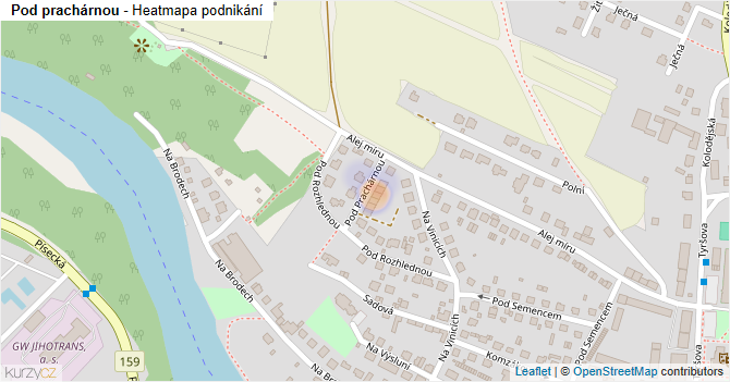 Pod prachárnou - mapa podnikání