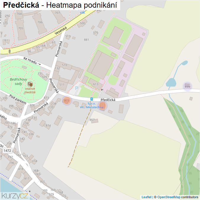 Mapa Předčická - Firmy v ulici.