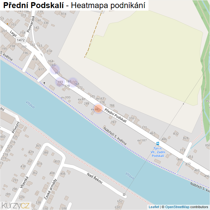 Mapa Přední Podskalí - Firmy v ulici.