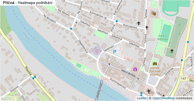 Příčná - mapa podnikání