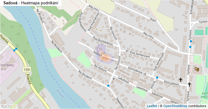 Sadová - mapa podnikání