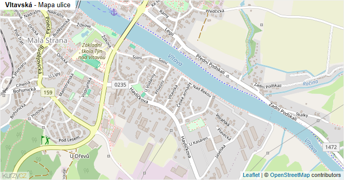 Vltavská - mapa ulice