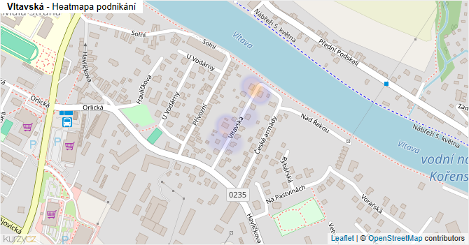 Vltavská - mapa podnikání
