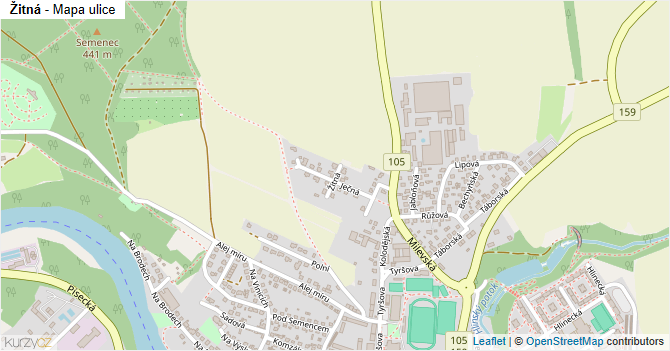 Žitná - mapa ulice