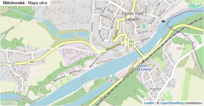 Bělohorská - mapa ulice
