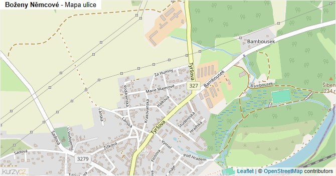 Boženy Němcové - mapa ulice