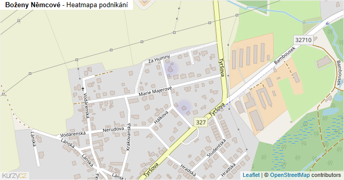 Boženy Němcové - mapa podnikání