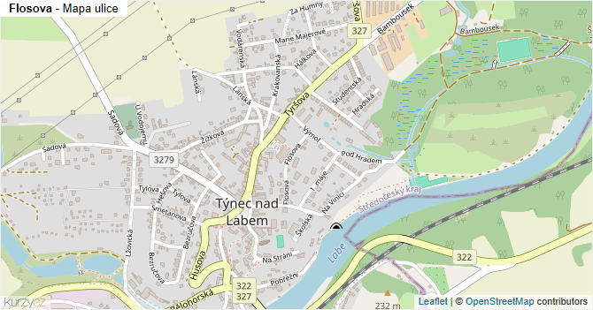 Flosova - mapa ulice