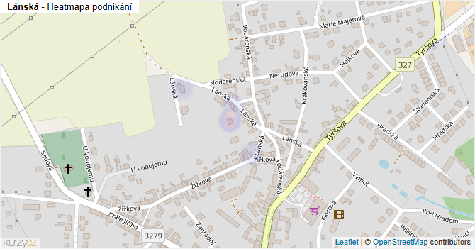 Lánská - mapa podnikání