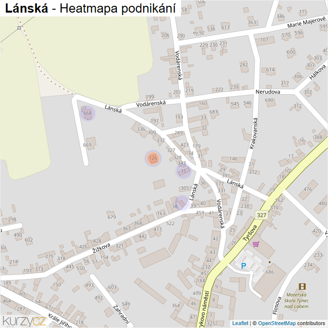 Mapa Lánská - Firmy v ulici.