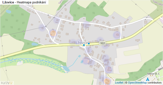 Lžovice - mapa podnikání