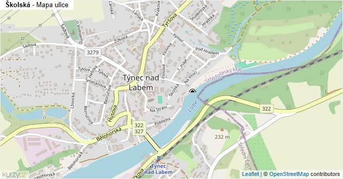 Školská - mapa ulice