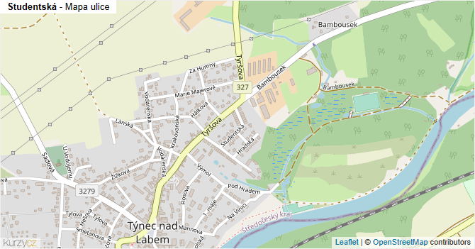 Studentská - mapa ulice