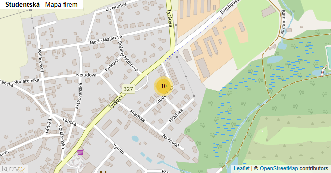 Studentská - mapa firem