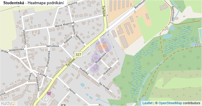 Studentská - mapa podnikání