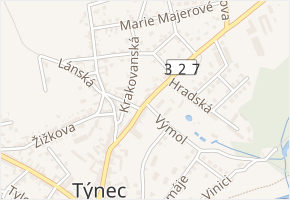Tyršova v obci Týnec nad Labem - mapa ulice
