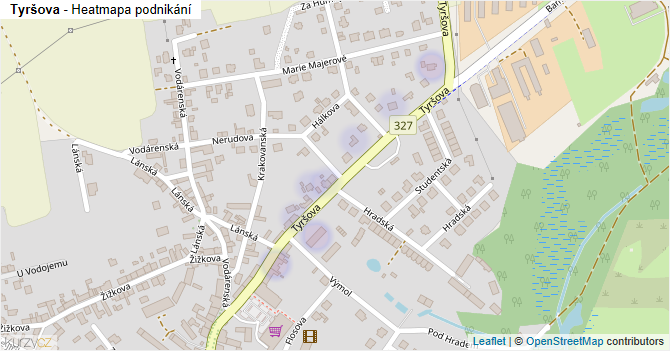 Tyršova - mapa podnikání