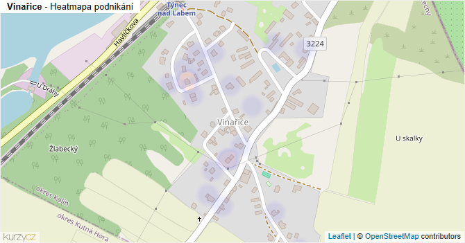 Vinařice - mapa podnikání