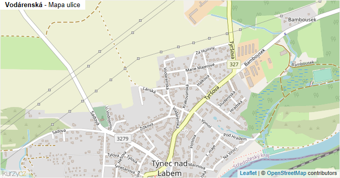 Vodárenská - mapa ulice