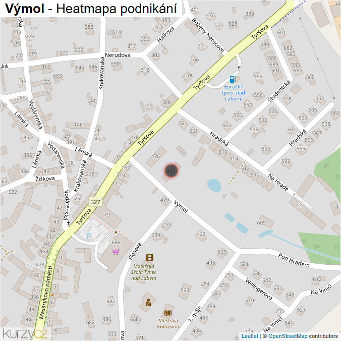 Mapa Výmol - Firmy v ulici.