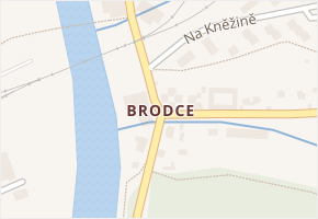 Brodce v obci Týnec nad Sázavou - mapa části obce