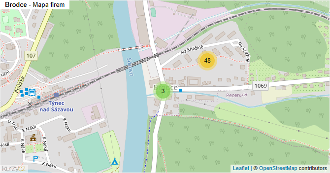 Brodce - mapa firem