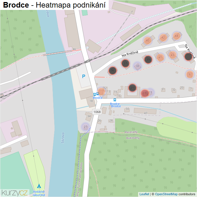 Mapa Brodce - Firmy v části obce.
