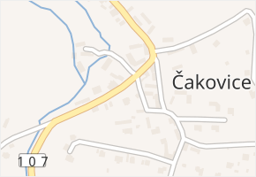 Čakovice v obci Týnec nad Sázavou - mapa části obce