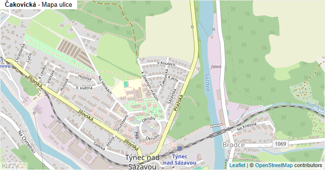 Čakovická - mapa ulice
