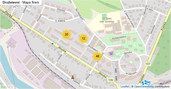 Družstevní - mapa firem